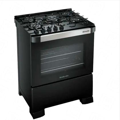 Imagem de Fogão á Gás Mueller 5 bocas Decorato Vetro Preto Mesa de vidro-Bivolt