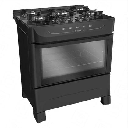 Imagem de Fogão a Gás Mueller MFV5BB 5 Bocas Preto Fosco Mesa de Vidro - Bivolt