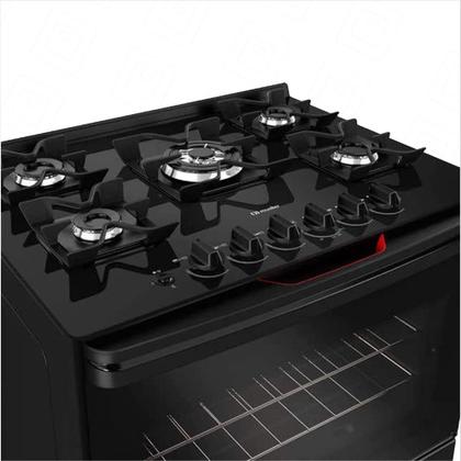 Imagem de Fogão a Gás Mueller MFV5BF 5 Bocas Mesa de Vidro Preto Fosco - Bivolt