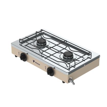 Imagem de Fogao a Gas Portatil 2 Bocas Venax Flamalar Bege