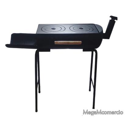 Imagem de Fogão a lenha DUAS BOCAS com pés redução e tampa