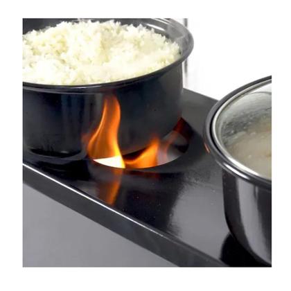 Imagem de Fogão A Lenha e Carvão 2 Bocas Portátil Camping Aço Esmaltado