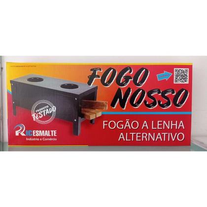 Imagem de Fogão A Lenha Esmaltado Portátil Camping Aço Esmaltado Preto