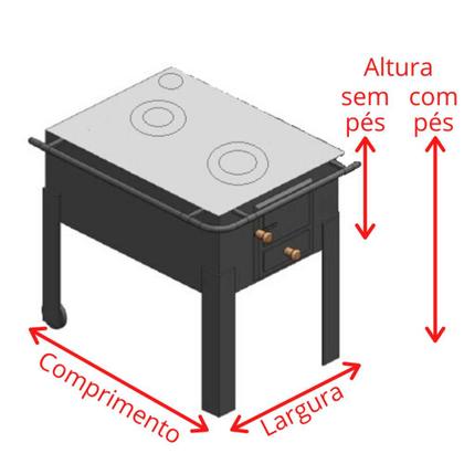 Imagem de Fogão a Lenha Fornellar com Tampo Ferro e Saída Traseira Chaminé F102-T