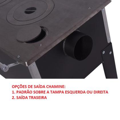 Imagem de Fogão a Lenha Fornellar com Tampo Ferro e Saída Traseira Chaminé F102-T