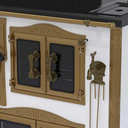 Imagem de Fogão a Lenha N 02 Imperador Branco C/ Caldeirão Gab. Chapa Vitrocerâmica Saída Direita S/ Tampa - Venax