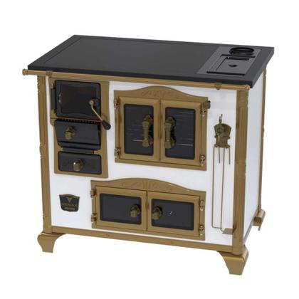 Imagem de Fogão a Lenha N 02 Imperador Branco C/ Caldeirão Gab. Chapa Vitrocerâmica Saída Direita S/ Tampa - Venax