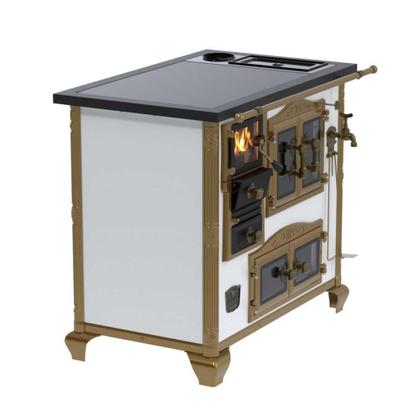 Imagem de Fogão a Lenha N 02 Imperador Branco C/ Caldeirão Gab. Chapa Vitrocerâmica Saída Direita S/ Tampa - Venax