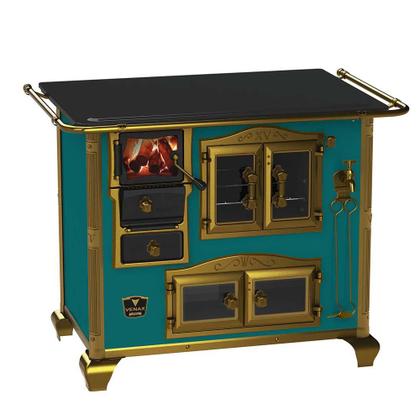 Imagem de Fogao a Lenha N 2 Gab Imperador Vitreo azul Turquesa com Tampa