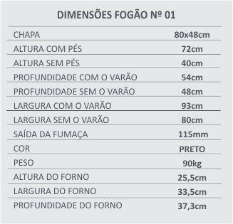 Imagem de Fogão A Lenha Nº 01 Esquerdo Ferro Fundido Preto 3E