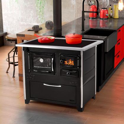 Imagem de Fogão a lenha prime vitro  n 2 lado esquerdo  preto