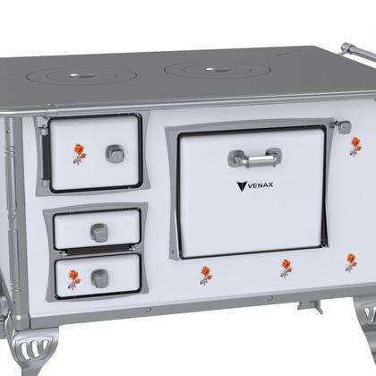 Imagem de Fogao a Lenha Venax GII n 2 Branco Flor