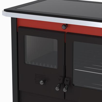 Imagem de Fogao a Lenha Venax n 1 Le Corbusier Dupla Combustao Vermelho