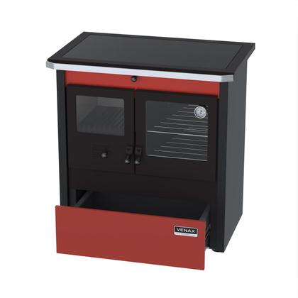 Imagem de Fogao a Lenha Venax n 1 Le Corbusier Dupla Combustao Vermelho