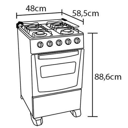 Imagem de Fogão Atlas 4 Bocas Mônaco Plus com Mesa de Inox Bivolt  Preto