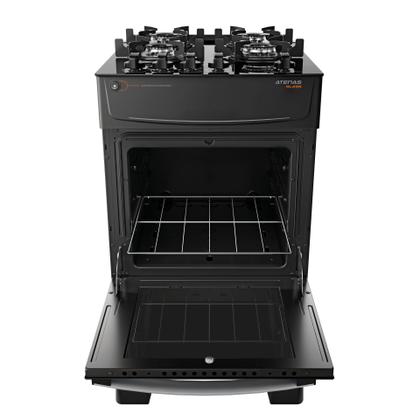 Imagem de Fogão Atlas 4 Bocas preto Atenas Glass com Acendimento automático - Bivolt