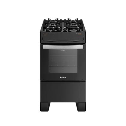 Imagem de Fogão Atlas 4 Bocas preto Atenas Glass com Acendimento automático - Bivolt