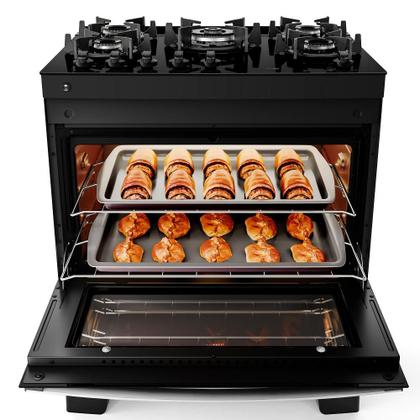 Imagem de Fogão Atlas 5 Bocas Agile Up Com Mesa de Vidro Preto - Bivolt