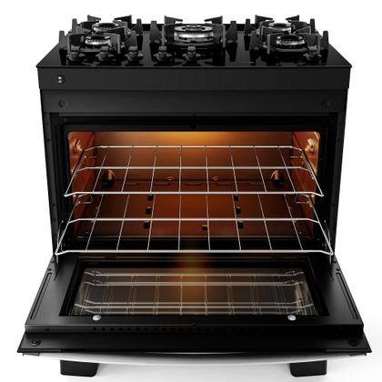 Imagem de Fogão Atlas 5 Bocas Agile Up Com Mesa de Vidro Preto - Bivolt