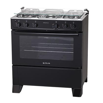 Imagem de Fogão Atlas 5 Bocas Mônaco Plus com Mesa Inox e Acendimento Automático Preto Bivolt