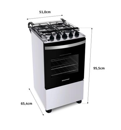 Imagem de Fogão Brastemp 4 Bocas Branco com Duas Prateleiras com Alturas Ajustáveis - BFO4NBB - Bivolt