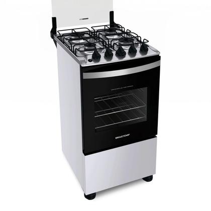 Imagem de Fogão Brastemp 4 Bocas Branco com Duas Prateleiras com Alturas Ajustáveis - BFO4NBB