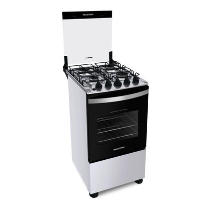 Imagem de Fogão Brastemp 4 Bocas Branco com Duas Prateleiras com Alturas Ajustáveis - BFO4NBB