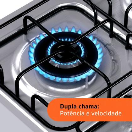 Imagem de Fogão Brastemp 4 Bocas Branco com dupla chama e grades individuais - BFO4EBB