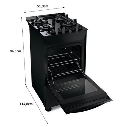 Imagem de Fogão Brastemp 4 Bocas com Mesa de Vidro Grades Duplas BFO4VAE