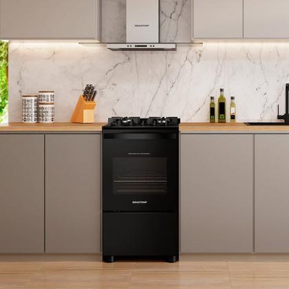 Imagem de Fogão Brastemp 4 Bocas com Mesa de Vidro Grades Duplas BFO4VAE