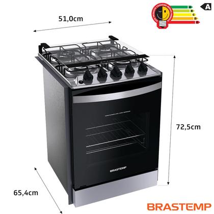 Imagem de Fogão Brastemp 4 Bocas de Embutir Inox com Dupla Chama e Grades Individuais BYO4EBR