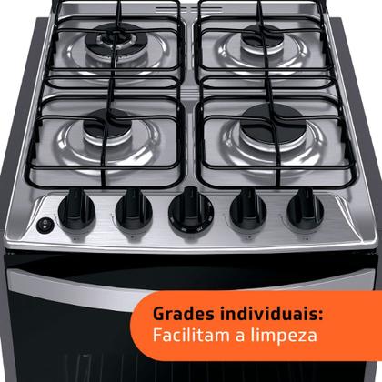 Fogão Brastemp 4 Bocas de embutir Inox com dupla chama e grades individuais - BYO4EBR Imagem de Fogão Brastemp 4 Bocas de embutir Inox com dupla chama e grades individuais - BYO4EBR