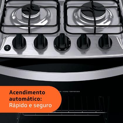 Imagem de Fogão Brastemp 4 Bocas de embutir Inox com dupla chama e grades individuais - BYO4EBR