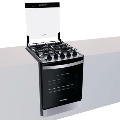 Fogão Brastemp 4 Bocas de embutir Inox com dupla chama e grades individuais - BYO4EBR Imagem de Fogão Brastemp 4 Bocas de embutir Inox com dupla chama e grades individuais - BYO4EBR