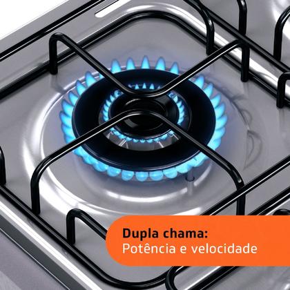 Imagem de Fogão Brastemp 4 Bocas de embutir Inox com dupla chama e grades individuais - BYO4EBR