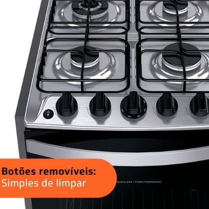 Fogão Brastemp 4 Bocas de embutir Inox com dupla chama e grades individuais - BYO4EBR Imagem de Fogão Brastemp 4 Bocas de embutir Inox com dupla chama e grades individuais - BYO4EBR