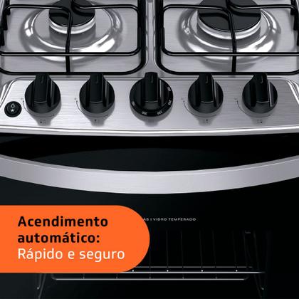 Fogão Brastemp 4 Bocas de embutir Inox com dupla chama e grades individuais - BYO4EBR Imagem de Fogão Brastemp 4 Bocas de embutir Inox com dupla chama e grades individuais - BYO4EBR
