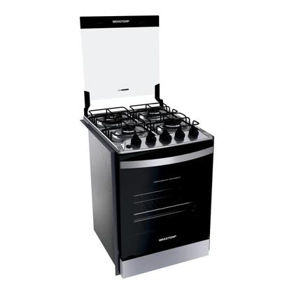 Imagem de Fogão Brastemp 4 Bocas de embutir Inox com dupla chama e grades individuais - BYO4EBR