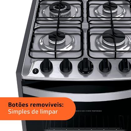 Imagem de Fogão Brastemp 4 Bocas de embutir Inox com dupla chama e grades individuais - BYO4EBR