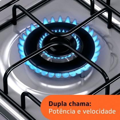 Fogão Brastemp 4 Bocas de embutir Inox com dupla chama e grades individuais - BYO4EBR Imagem de Fogão Brastemp 4 Bocas de embutir Inox com dupla chama e grades individuais - BYO4EBR