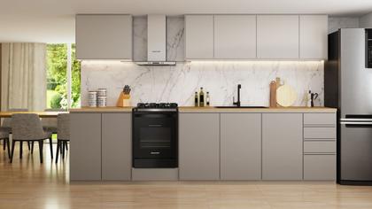 Imagem de Fogão Brastemp 4 Bocas de embutir Preto com mesa de vidro e dupla chama - BYO4XAE