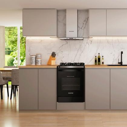 Imagem de Fogão Brastemp 4 Bocas de embutir Preto com mesa de vidro e dupla chama - BYO4XAE