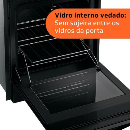 Imagem de Fogão Brastemp 4 Bocas de embutir Preto com mesa de vidro e dupla chama  - BYO4XAE