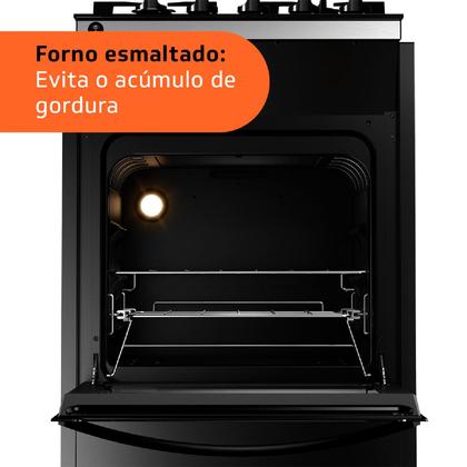 Imagem de Fogão Brastemp 4 Bocas de embutir Preto com mesa de vidro e dupla chama - BYO4XAE