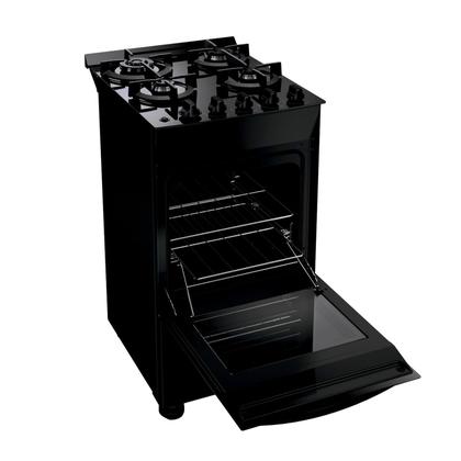 Imagem de Fogão Brastemp 4 Bocas Preto com mesa de vidro e dupla chama - BFO4XAE