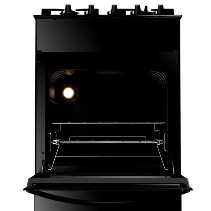 Imagem de Fogão Brastemp 4 Bocas Preto com mesa de vidro e dupla chama - BFO4XAE