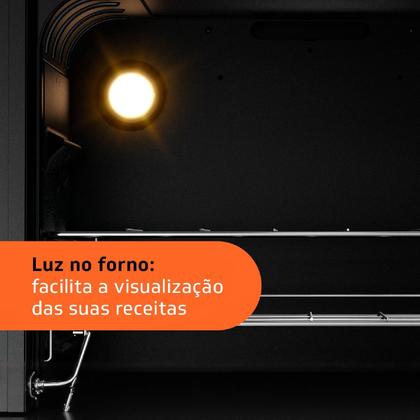 Imagem de Fogão Brastemp 4 Bocas Preto com mesa de vidro e grades duplas de ferro fundido - BFO4VAE