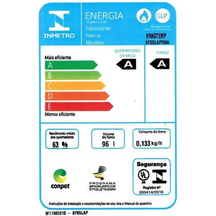 Imagem de Fogão Brastemp 5 Bocas com Mesa de Vidro Eclipse Collection, Função Air Fryer e Turbo Chama - BFS5LAP