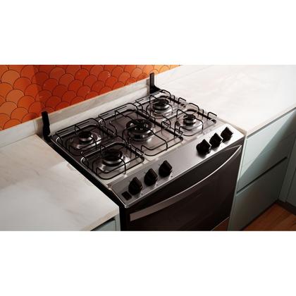 Imagem de Fogão Brastemp 5 Bocas Cor Inox Com Turbo Chama - BFS5GDR