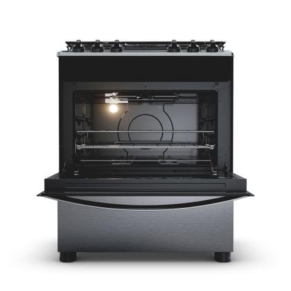 Fogão Brastemp 5 Bocas Cor Inox Com Turbo Chama - BFS5GDR Imagem de Fogão Brastemp 5 Bocas Cor Inox Com Turbo Chama - BFS5GDR